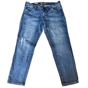 KUT from‎ the Kloth Women's Jeans Medium Wash Distressed Straight Leg Size 6